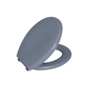 Imagem de Assento Sanitário para Vaso Convencional Oval Poliuretano Fechamento Suave Antibacteriano Cinza