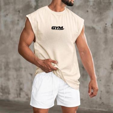 Imagem de Regata Oversized Cavada Over Regata Masculina GYM 100 Algodão Estilo Machão Academia-Unissex