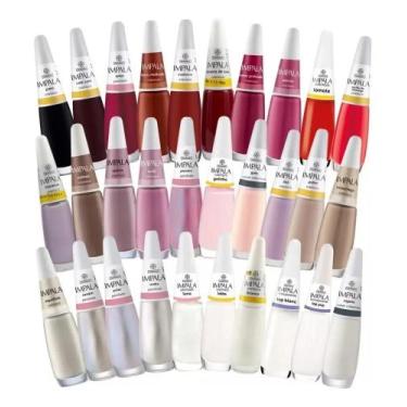 Imagem de Kit 30 Esmaltes Impala Atacado Coleção Cores Coloridos Tons - Congratu