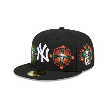 Imagem de BONE NEW ERA 59FIFTY NEW YORK YANKEES MLB SKULL & ROSES PRETO-Masculino