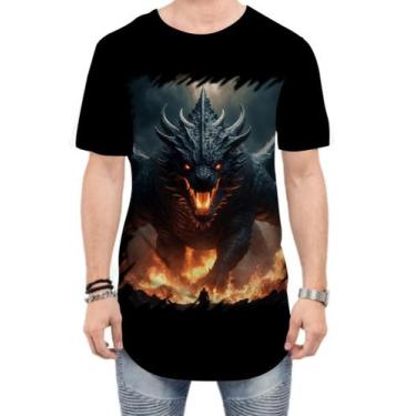 Imagem de Camiseta Longline Leviathan Infernal Fogo 4, M