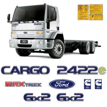 Imagem de Kit Adesivos Cargo 2422e Max Truck 6x2 Emblema Caminhão Ford - SPORTIN