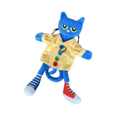 Imagem de Brinquedo De Pelúcia Gato Pete Sorridente Azul De 30cm, Boneco De Anim