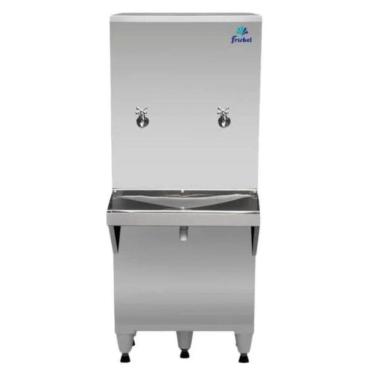 Imagem de Bebedouro Industrial Coluna 50 Litros Ra05 Inox Frisbel 220V