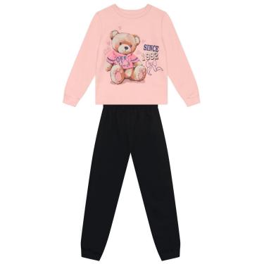 Imagem de Conjunto infantil menina de urso com glitter Brandili-Feminino
