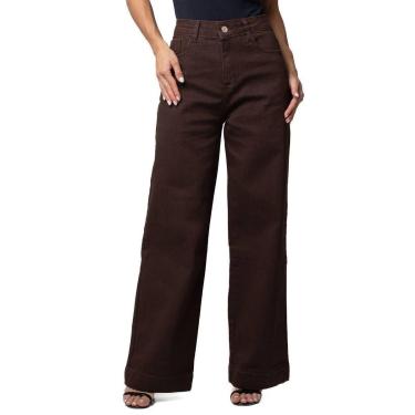 Imagem de Calça Sarja Sawary Reta Petit - 282682 - marrom 46-Feminino