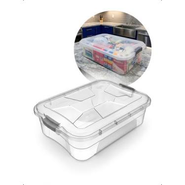 Imagem de Caixa Organizadora 28L Multiuso C/ Tampa Trava Transparente - - Klizz,