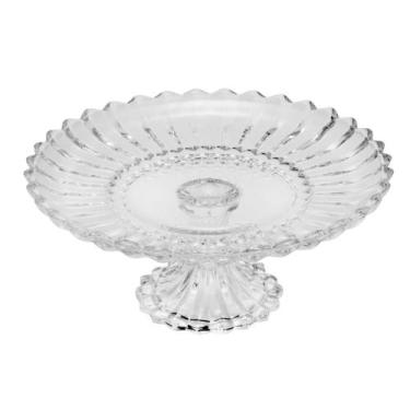 Imagem de Prato para Bolo de Cristal com Pé Geneva 30x13cm Wolff