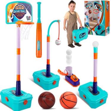 Imagem de Conjunto de cesta de basquete e bola T WYRJXYB 4 em 1 para crianças de