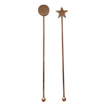 Imagem de Misturadores p/ Drink Shake Snack Inox Cobre 19cm 2pçs Fracalanza, 3 m