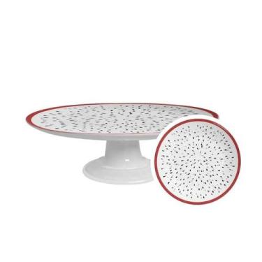 Imagem de Boleira Decorada Pitaya 29 cm Alleanza Cerâmica