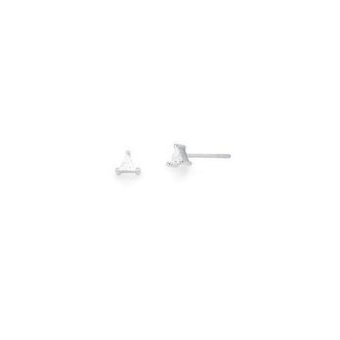 Imagem de Brinco Triangular Mini em Prata Lisa com Zircônias - VIDIÈ