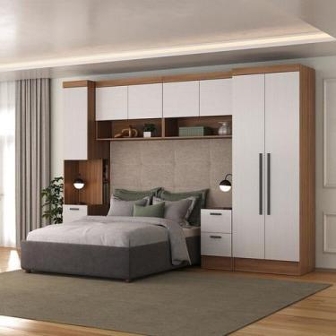 Imagem de Quarto Completo Viena 7 Portas 6 Gavetas 5 Peças Espresso Móveis Marro