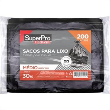 Imagem de Saco De Lixo Superpro Bettanin 200L - 90X115Cm Preto Pacote Com 50 Pec
