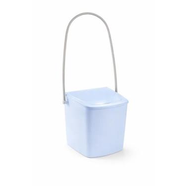 Imagem de Lixeira para banheiro com alça longa Cris Metal, Azul