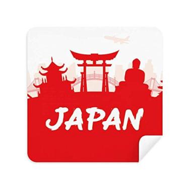 Imagem de Red Outline Landmark Japan Glasses Pano de limpeza de tela tecido de camurça pacote com 2