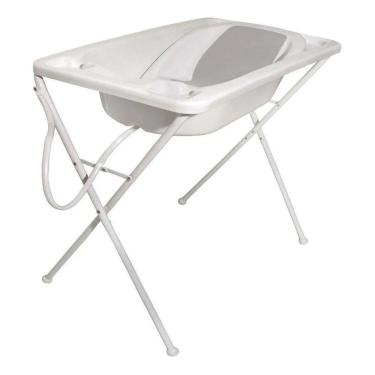 Imagem de Banheira Bebê Acqua Trio com Suporte e Redutor de Assento Branca - Galzerano