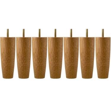Imagem de Kit 7 Pés Para Móveis Cama Casal Pé Para Cama Box Em Madeira
