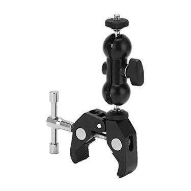 Imagem de Montagem de grampo de câmera, suporte fixo de montagem de grampo de braço de caranguejo de rotação de 360 graus, com orifício de parafuso de 1/4" 3/8" e mini cabeça de esfera, para tabela/guidão de bicicleta/tripé