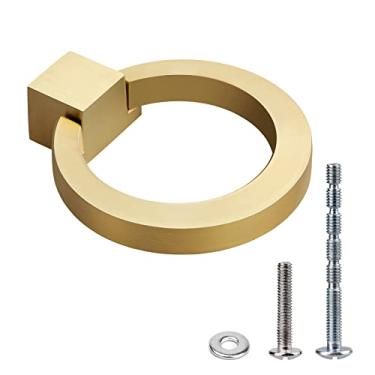 Imagem de Puxadores de armário Weaverviard 2 peças, puxadores de gaveta de utensílios de cozinha, anéis de 4,5 cm de diâmetro, Gold pull rings 10 pack, Gold