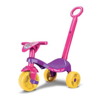 Triciclo Motoca Infantil Menina Dolls Amarelo E Rosa no Shoptime