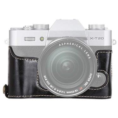 Imagem de HONGYAN capa da câmera 1/4 de linha de polegada PU de couro de couro base média base para fujifilm x-t10 / x-t20 acessórios para câmera
