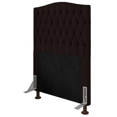 Imagem de Cabeceira Estofada Box Solteiro Greta 90cm Com Frame Marrom