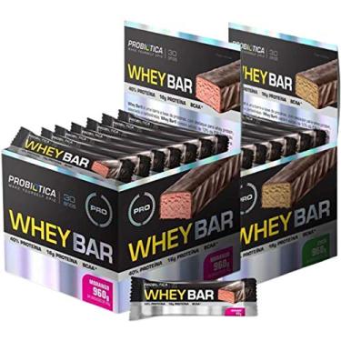 Imagem de Combo 2 Whey Bar Low Carb cx 24un - Probiótica Sabor:Chocolate