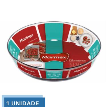 Imagem de Assadeira Redonda Vidro 2,4L Assados Doces Tortas Marinex