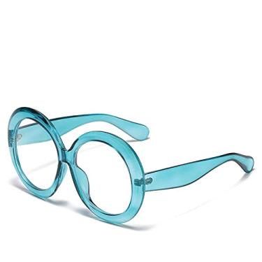 Imagem de Óculos de sol de armação grande redondo fashion óculos de sol feminino fotografia de rua tendência de personalidade, 9, tamanho único