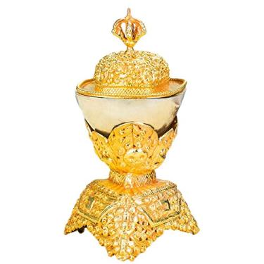 Imagem de Suprimentos budistas-Budismo tibetano para Buda - Nepal Cobre Puro - Gilt Gold Gilt Silver Gabala Suprimentos Tântricos - Ornamentos Religiosos-Extra Pequeno