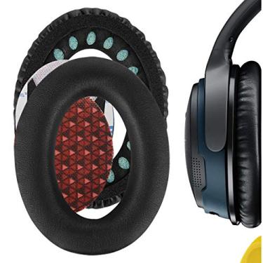 Imagem de Fone de ouvido Geekria para Bose SoundTrue Around-Ear II, QC35, QC25, QC2, QC15, AE2, AE2i, AE2w Almofadas de substituição de fone de ouvido/Almofada de ouvido/Protetor de ouvido/Peças de reparo (Preto)