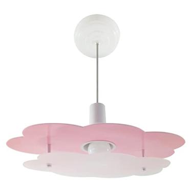 Imagem de Luminária Pendente Nuvem céu Infantil Criança Quarto Bebê Menino Menina (Rosa)