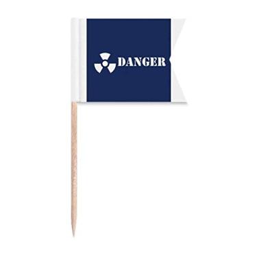 Imagem de Danger Nuclear Body Lucky Toothpick Flags Marcação de rotulagem para bolo de festa comida placa de queijo