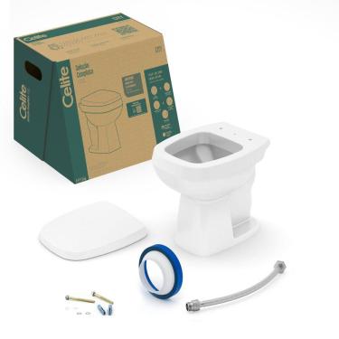 Imagem de Vaso Sanitário Convencional com Assento Soft Close City Celite Branco Brilhante