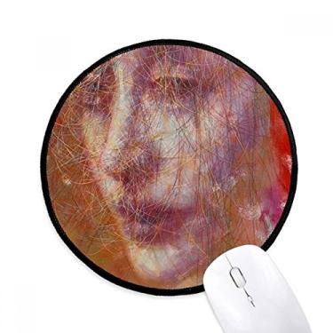 Imagem de XJJ Mouse pad com pintura a óleo para mesa e escritório vermelho para computador