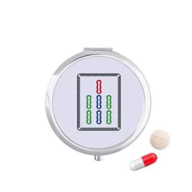 Imagem de Caixa de comprimidos Mahjong Bamboo Bar 7 azulejos padrão caixa de armazenamento de medicamentos dispensador