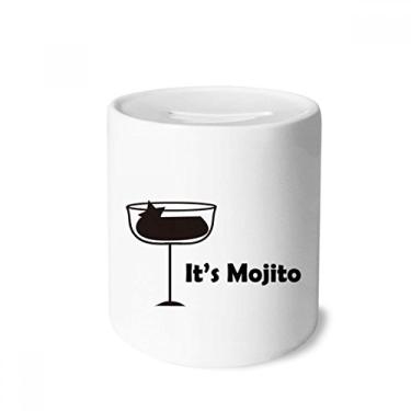 Imagem de DIYthinker Mojito com sua copa caixa de dinheiro caixa de cerâmica porta-moedas presente de cofrinho