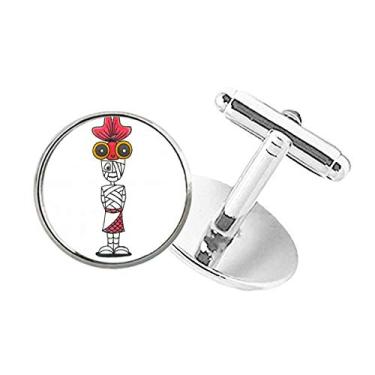 Imagem de DIYthinker Abotoaduras Egypt Mummy Horus Goldfish Hat Round Button Cuff Clip