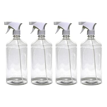 Imagem de 4 Frasco Borrifador Spray 1000ml Cilíndrico Gatilho