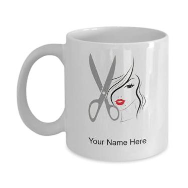 Imagem de Caneca de cabelo personalizada com corte de cabelo, copo de café para cabelo, ideia de presente para corte de cabelo, copo de cabelo personalizado, caneca de cabelo personalizada - Caneca de café de 325 ml