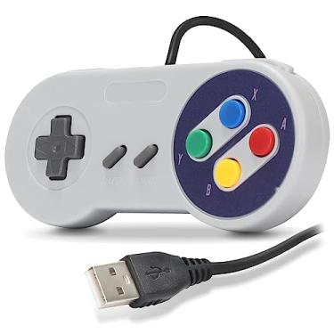 Imagem de Controle Super Nintendo Snes USB Joystick Retrô com fio Video Game Pc Computador Notebook Mac Raspberry