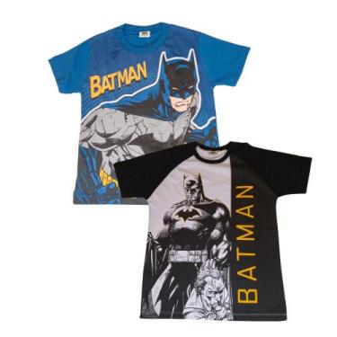 Imagem de Kit 2 Camisetas Infantil Batman Dc Comics Liga Da Justiça - Fakini