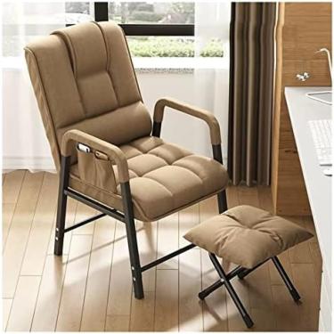 Imagem de Poltrona Para Sala De Estar Com Encosto Ajustável Cadeira Moderna Com Apoio Para Os Pés Otomano Cadeira Reclinável Confortável De Veludo Falso Com Apoio Para Os Pés Para Sala De Estar, Sala De Lei