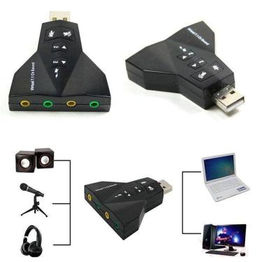 Imagem de Adaptador Som USB 7.1 | Compatível Windows, Linux, MacOS