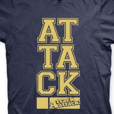 Imagem de Camiseta Attack Attack! Marinho e Dourado em Silk 100% Algodão
