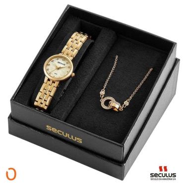 Imagem de Relógio Seculus Feminino 77189LPSKDS1K1 Dourado 25mm