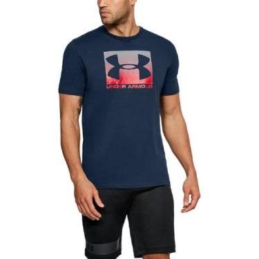 Imagem de Camiseta Under Armour Boxed Sportstyle Masculina - Marinho/Vermelho