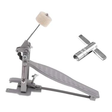 Imagem de Vaveren Único pedal de tambor baixo kick tambor pedal baterista presentes prática pedal portátil único pé pontapé para iniciante kits de tambor acústico, argento
