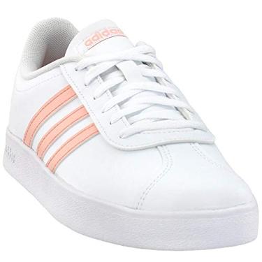 Imagem de Tênis de tênis feminino Adidas VL Court 2.0 tamanho 34, Branco, 12 Big Kid